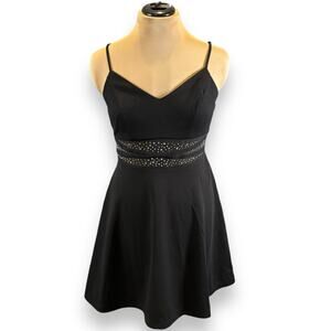 City Triangles Mesh-Inset Fit & Flare Dress Size Large Rhinestones Homecoming